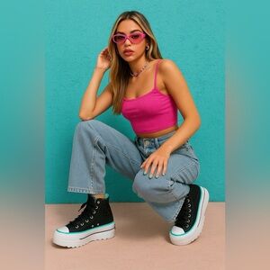 Converse Chuck Taylor All Star Lift 2X Hi – Sz 10.5 Women / 8.5 Men (Excellent)